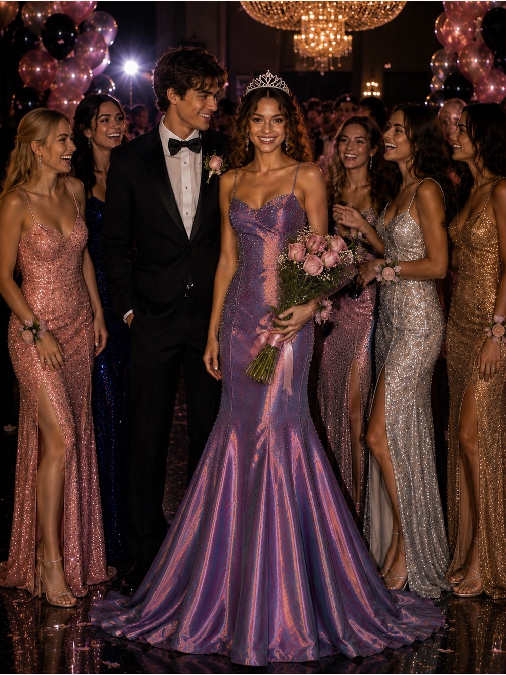 Y2K Jovani Prom Gown 02/03 | Iridescent Copper Purple Beaded Mermaid | Size 4 - Picture 10 of 10